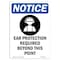 Signmission OSHA Sign, Ear Protection Required With Symbol, 10in X 7in Rigid Plastic, 7" W, 10" H, Portrait OS-NS-P-710-V-11619 - alternate 1